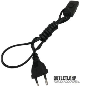 Pack 10 Cables armados de175 cms negro, con interruptor y enchufe