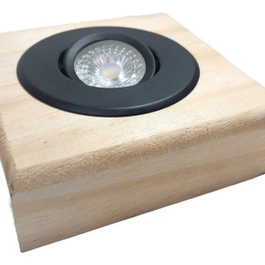 Lampara Techo Madera Rustica Con Ampolleta Gu10 6.8 W