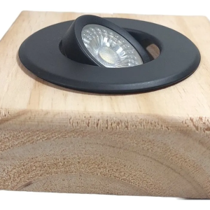 Lampara Techo Madera Rustica Con Ampolleta Gu10 6.8 W