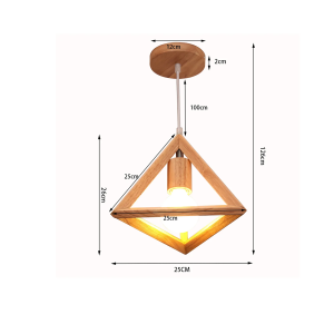 Lámpara colgante de madera geometric 1 luz