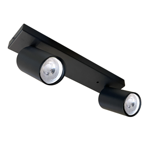 Aplique Foco GU10 2 luces metal negro Giani